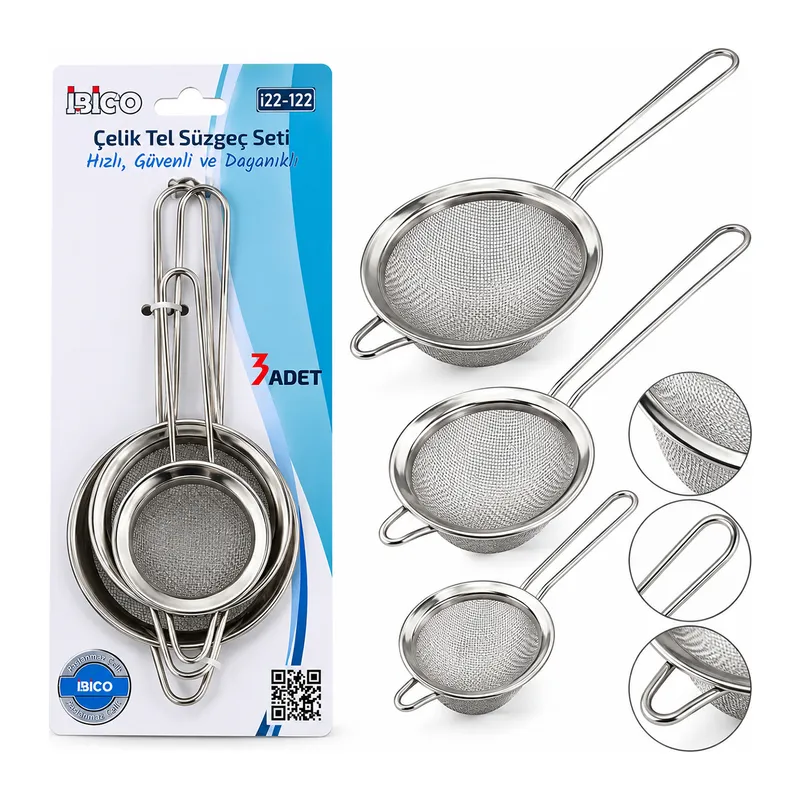 Metal Tel Süzgeç (Metal Çerçeve, Metal Sap)
