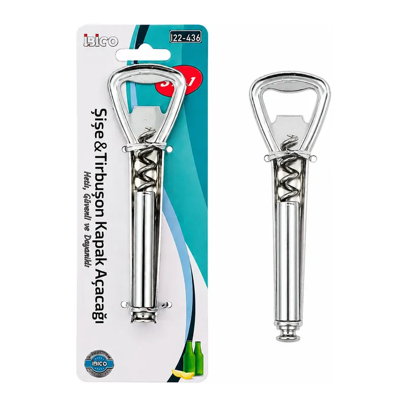 Metal 3in1 Tirbüşon Kapak Açacak