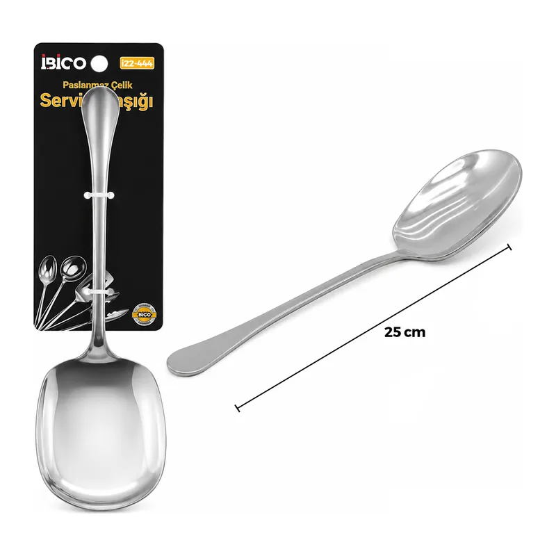 Krom 25 cm Metal Servis Kaşık