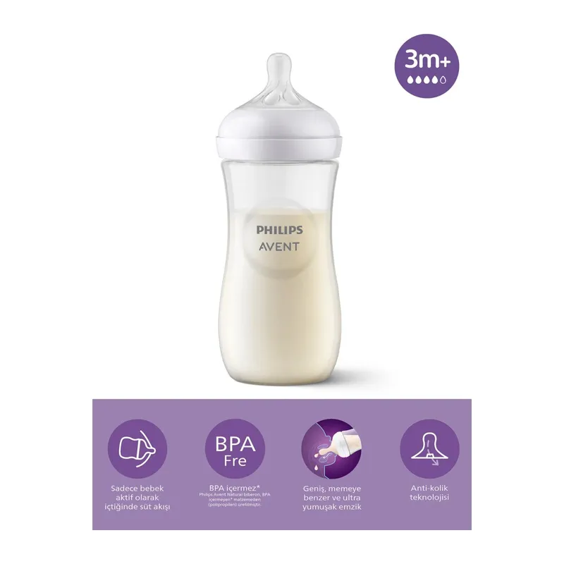 Doğal Tepkili Natural Response PP Biberon 330 ml 3+ Ay