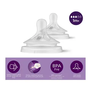 Doğal Tepkili Natural Response 2'Li Biberon Emziği No:3 1+ Ay