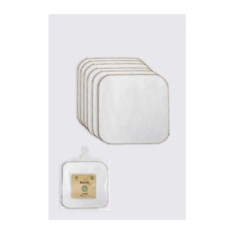 Organik 28x28 6'Lı Havlu Mendil 90105 Ekru