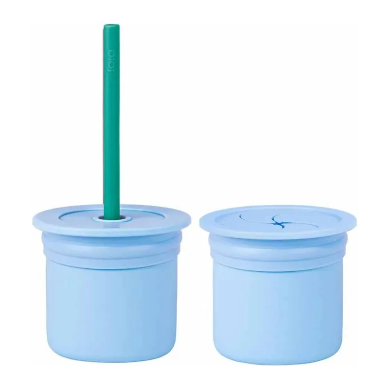 Ham+Hüp Pipetli Silikon Bardak Seti Mineral Blue / Aqua Green