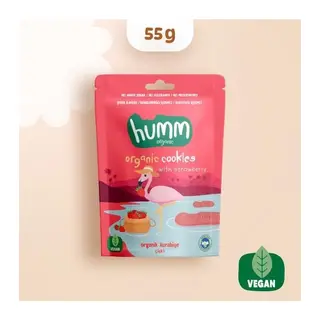 Organik Vegan Çilekli Kurabiye 55 Gr