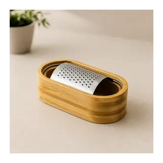 Bambu Hazneli Metal Bombeli Meyve Rendesi 7x15.5 cm