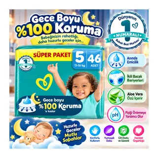Aktif Bebek Süper Paket Bebek Bezi 5 Beden 46 Adet