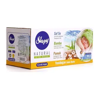 Natural Yenidoğan Islak Mendil 12x40 480 Yaprak