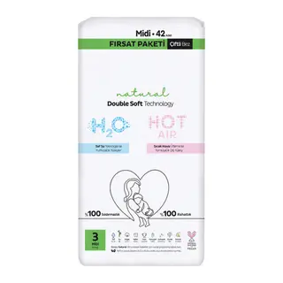Natural Double Soft Bebek Bezi Fırsat Paketi 3 Beden 42 Adet