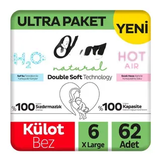Natural Double Soft Külot Bez Ultra Paket 6 Beden 62 Adet