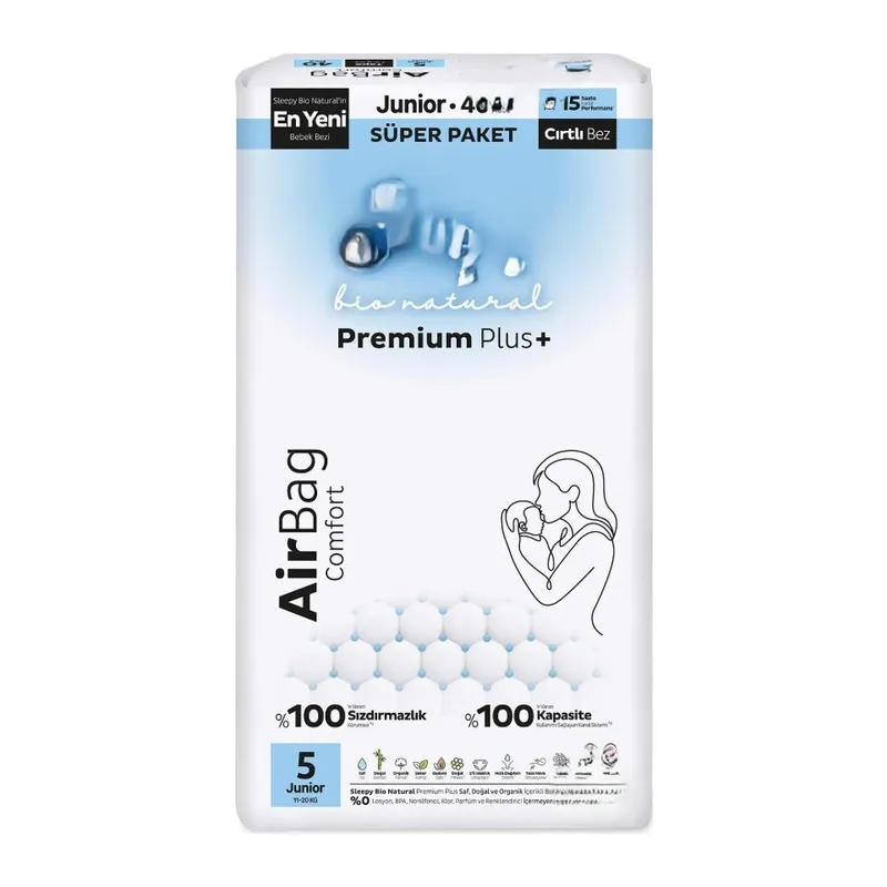 Bio Natural Premium Plus Airbag Comfort Bebek Bezi 5 Beden 40 Adet