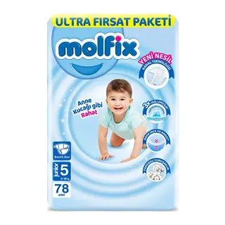 Bebek Bezi Ultra Fırsat Paketi 5 Beden 11-18 Kg 78 Adet