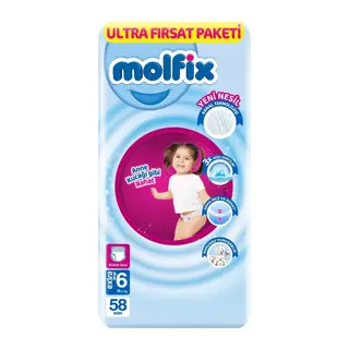 Külot Bez Ultra Fırsat Paketi 6 Beden 15+ Kg 58 Adet