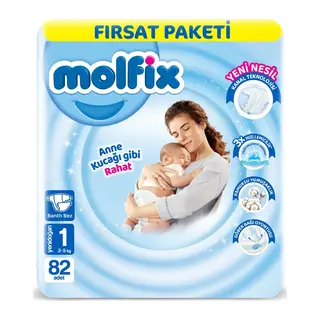 Bebek Bezi Fırsat Paketi 1 Beden 2-5 Kg 82 Adet