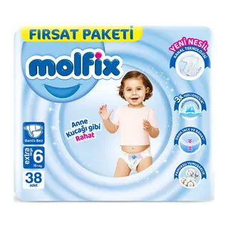 Bebek Bezi Fırsat Paketi 6 Beden 15+ Kg 38 Adet