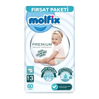 Premium Bebek Bezi Fırsat Paketi 3 Beden 4-9 Kg 60 Adet