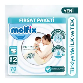 Premium Bebek Bezi Fırsat Paketi 2 Beden 3-6 Kg 70 Adet