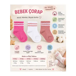 Assn Bebek Çorap USB2206 Rose ADET FİYATIDIR