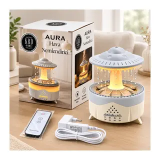Kumandalı LED Yağmur Bulutu Hava Nemlendirici - Buhar & Koku Giderici