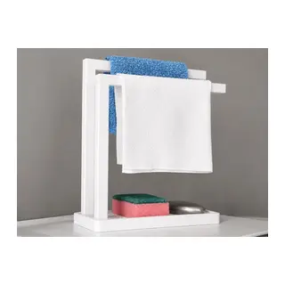 3D Baskı Havluluk ve Sabunluk Organizer - Lavabo Üstü Çok Amaçlı Düzenleyici-Beyaz