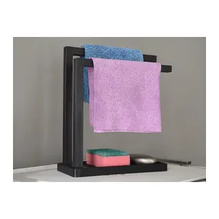 3D Baskı Havluluk ve Sabunluk Organizer - Lavabo Üstü Çok Amaçlı Düzenleyici-Siyah