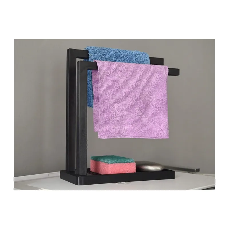 3D Baskı Havluluk ve Sabunluk Organizer - Lavabo Üstü Çok Amaçlı Düzenleyici-Siyah