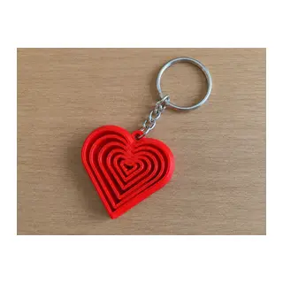 3D Baskı Kalp Fidget Anahtarlık - Hareketli Stres Oyuncağı ve Çanta Süsü-Kırmızı