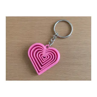 3D Baskı Kalp Fidget Anahtarlık - Hareketli Stres Oyuncağı ve Çanta Süsü-Pembe