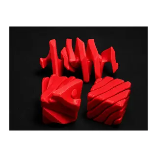 3D Baskı Fidget Puzzle Küp - Hareketli Dönüşebilen Stres Giderici Zeka Oyuncağı, Masaüstü Fidget Küp-Kırmızı