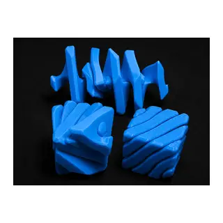 3D Baskı Fidget Puzzle Küp - Hareketli Dönüşebilen Stres Giderici Zeka Oyuncağı, Masaüstü Fidget Küp-Mavi