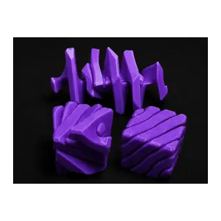 3D Baskı Fidget Puzzle Küp - Hareketli Dönüşebilen Stres Giderici Zeka Oyuncağı, Masaüstü Fidget Küp-Mor