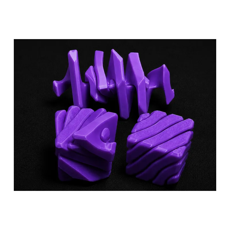 3D Baskı Fidget Puzzle Küp - Hareketli Dönüşebilen Stres Giderici Zeka Oyuncağı, Masaüstü Fidget Küp-Mor