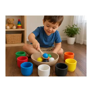 3D Baskı Renk Eşleştirme ve Top Yakalama Oyunu - Montessori Eğitici Motor Beceri Oyuncağı