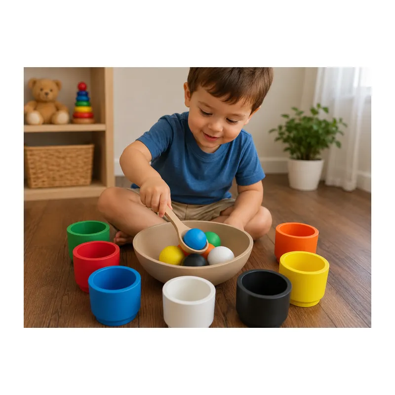 3D Baskı Renk Eşleştirme ve Top Yakalama Oyunu - Montessori Eğitici Motor Beceri Oyuncağı