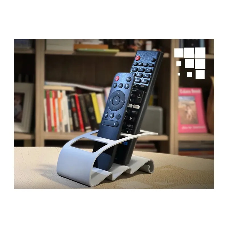3D Baskı TV Kumandası ve Masaüstü Organizer - Uzaktan Kumanda Düzenleyici Stand-Beyaz