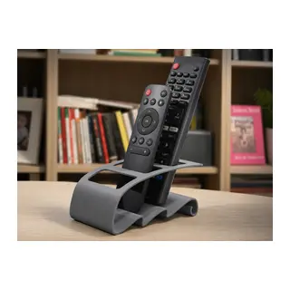 3D Baskı TV Kumandası ve Masaüstü Organizer - Uzaktan Kumanda Düzenleyici Stand-Gri