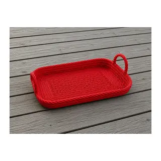 3D Baskı Çok Amaçlı Dekoratif Organizer Tepsisi - Masaüstü Düzenleyici, Banyo ve Mutfak Saklama Tepsisi-Kırmızı
