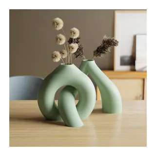 3D Baskı Interlocking Vazo - İç İçe Geçen Dekoratif Vazo-Mint
