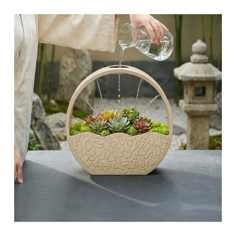 3D Baskı Self-Watering Planter - Kendi Kendini Sulayan Saksı-Bej