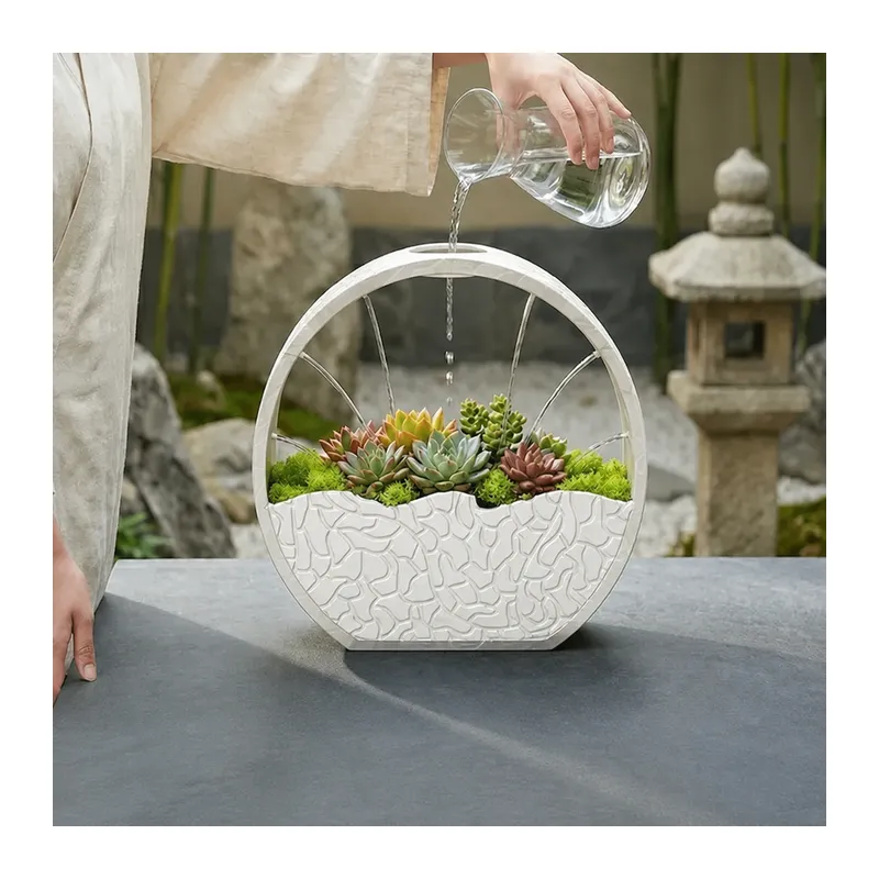 3D Baskı Self-Watering Planter - Kendi Kendini Sulayan Saksı-Beyaz