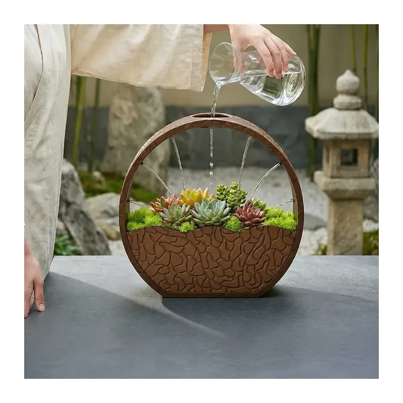 3D Baskı Self-Watering Planter - Kendi Kendini Sulayan Saksı-Kahverengi