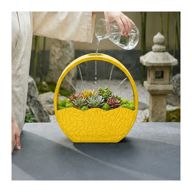 3D Baskı Self-Watering Planter - Kendi Kendini Sulayan Saksı-Sarı