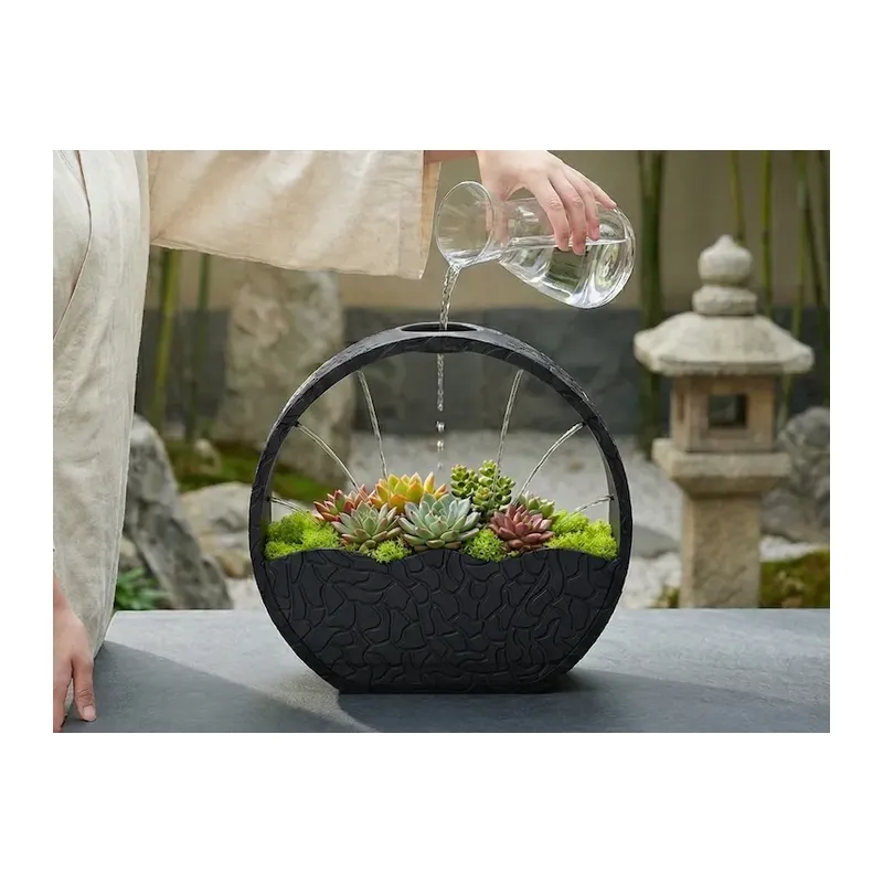 3D Baskı Self-Watering Planter - Kendi Kendini Sulayan Saksı-Siyah