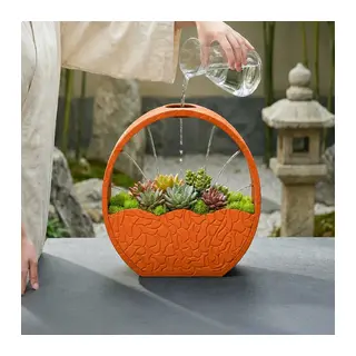 3D Baskı Self-Watering Planter - Kendi Kendini Sulayan Saksı-Turuncu