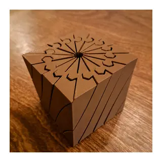 3D Baskı Twisting Küp - Mekanik Dönen Bulmaca Küpü-Kahverengi