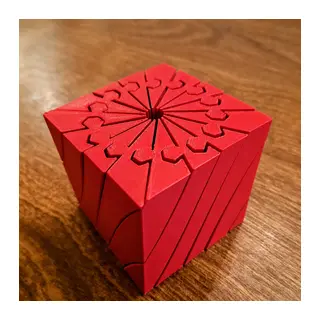 3D Baskı Twisting Küp - Mekanik Dönen Bulmaca Küpü-Kırmızı