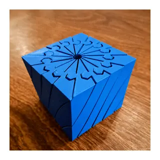 3D Baskı Twisting Küp - Mekanik Dönen Bulmaca Küpü-Mavi