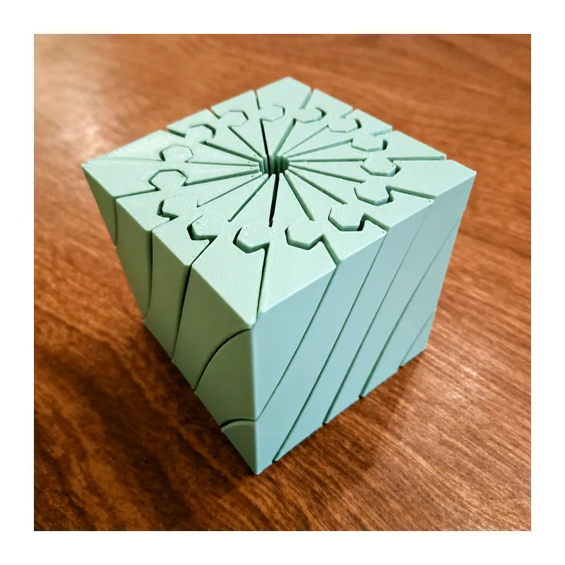 3D Baskı Twisting Küp - Mekanik Dönen Bulmaca Küpü-Mint
