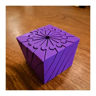 3D Baskı Twisting Küp - Mekanik Dönen Bulmaca Küpü-Mor
