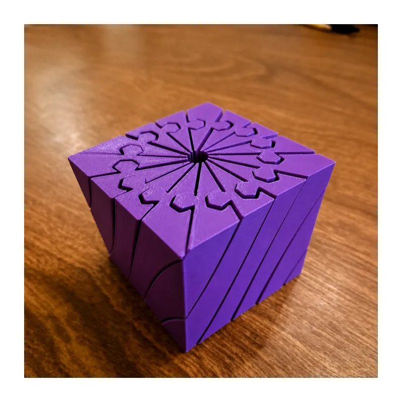 3D Baskı Twisting Küp - Mekanik Dönen Bulmaca Küpü-Mor
