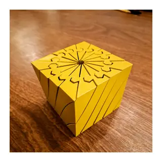 3D Baskı Twisting Küp - Mekanik Dönen Bulmaca Küpü-Sarı